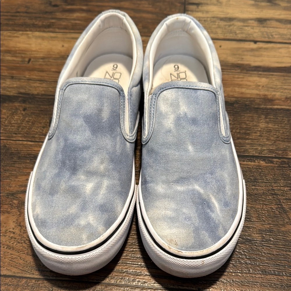 No Boundaries Blue Slip-On Wedges